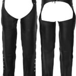 Men’s Genuine Leather Chaps & Pants – Black Biker & Motorcycle Riding Gear