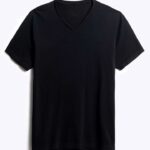Unisex Black V-Neck T-Shirt – Soft Cotton | Half Sleeves & Casual Wear