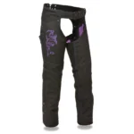 Women’s Leather Chaps & Pants – Stylish Purple Design | Biker & Western Wear