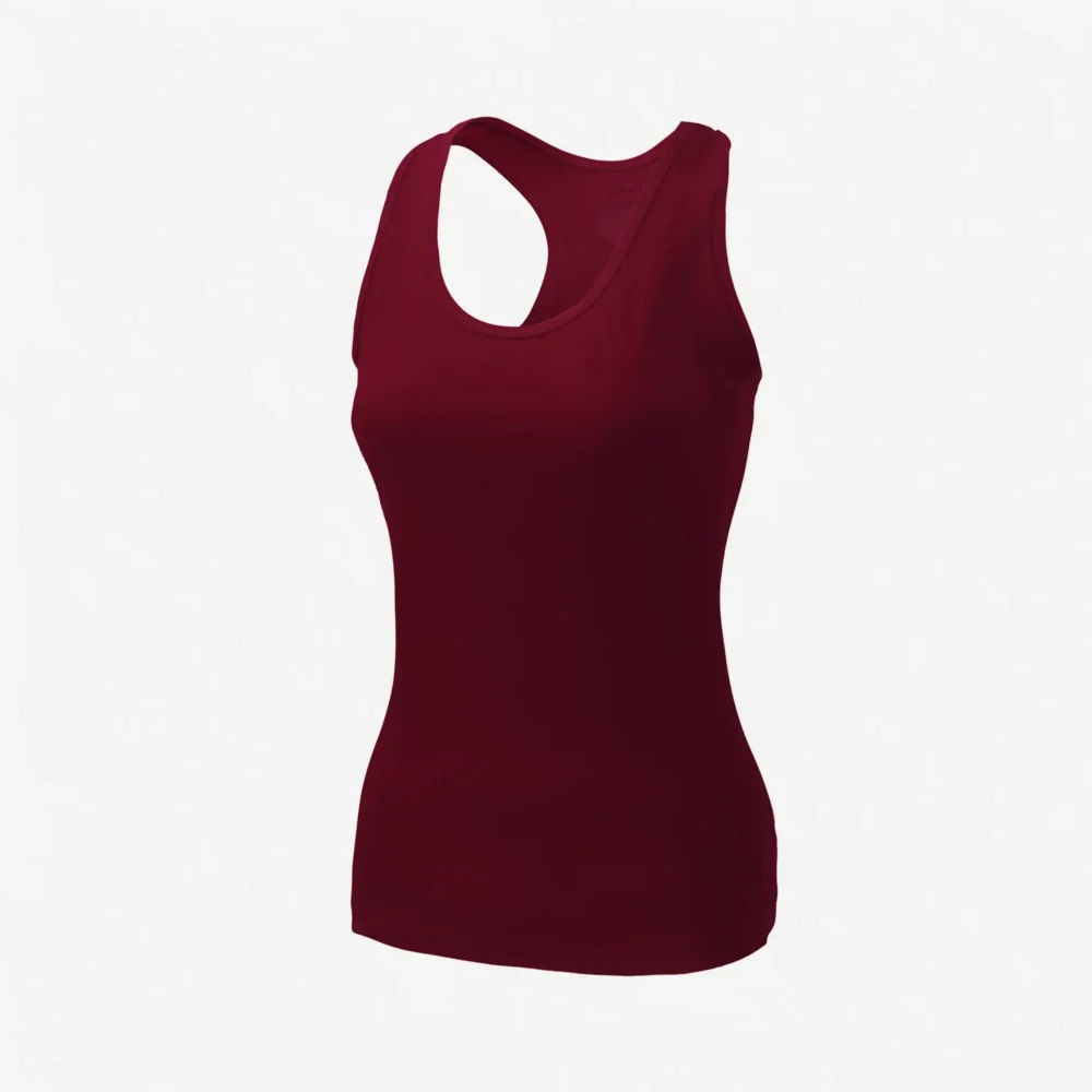 Women’s Maroon Tank Top – Comfortable Gym & Yoga Singlet | Breathable Activewear