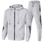 High Quality Custom Logo Two Piece Suits Solid Color Plain sweatsuit for Men
