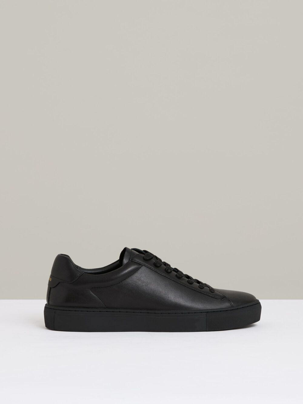 Leather Low-Top Trainers in All Black