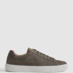 Leather Low-Top Trainers in Grey