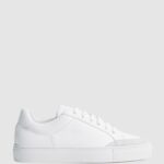 Leather Low Top Trainers in White