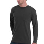 Long Sleeve Heavyweight 100% Cotton T-Shirt with Pocket - Made in USA
