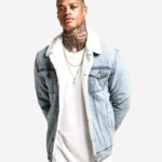 Saint Morta Sherpa Denim Jacket Superwash Blue