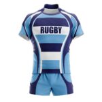 Wholesale manufacturer cheap rugby suit blank custom rugby uniform for man new design all black rugby uniform