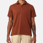XXIII Herringbone Cable Polo Shirt Brown